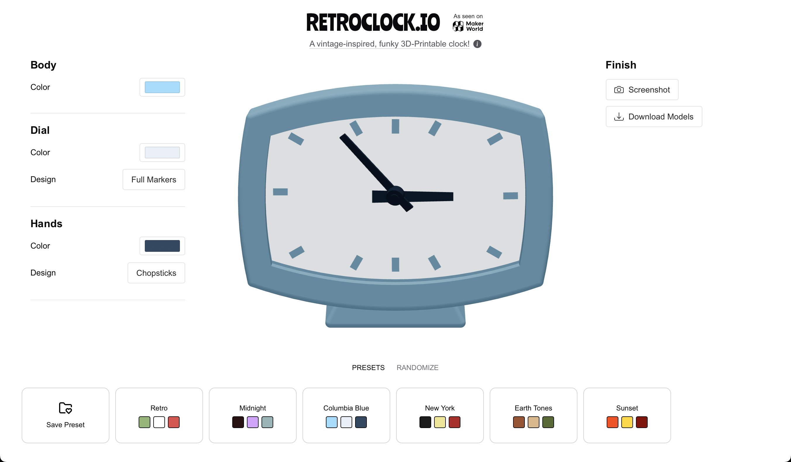 Retro Clock Screenshot
